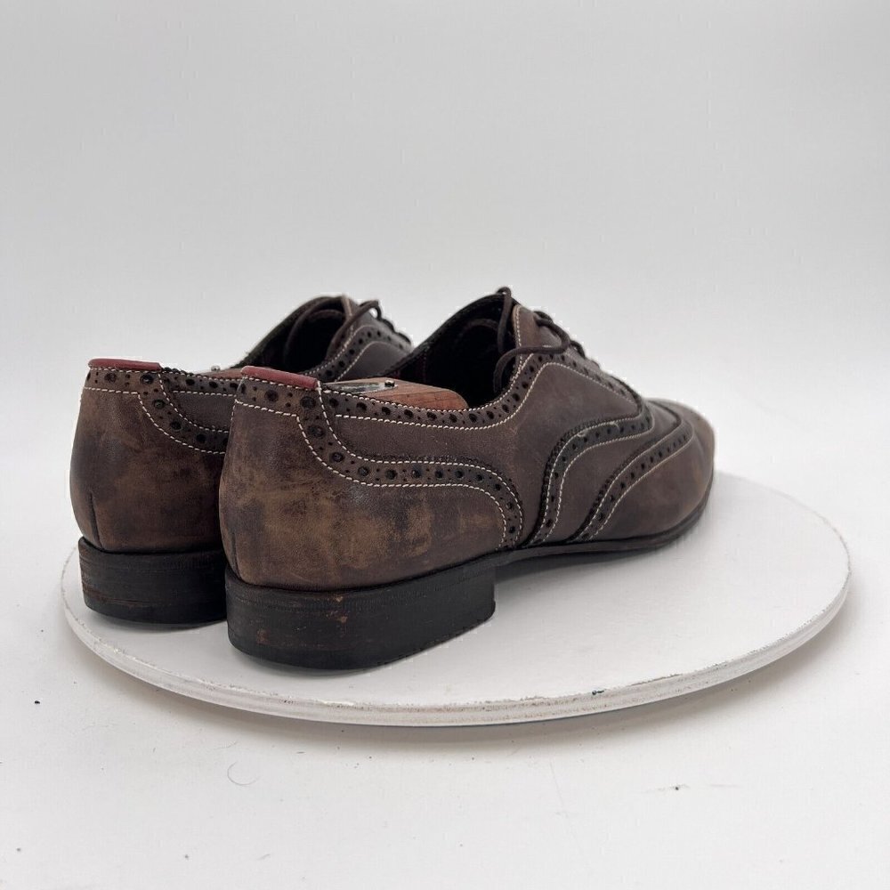 Paul Smith Men Size 7.5 Brown Leather Brogue Wingtip Lace Up Dress Shoes - Picture 8 of 16